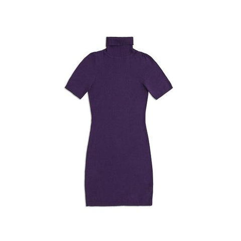 Purple Turtle Neck Dress